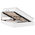 vidaXL Lit avec rangement et LED avec stockage Blanc pur 140 x 200 cm