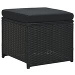 vidaXL Salon de jardin 6 Pièces avec coussins résine tressée noir