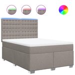 vidaXL Sommier à lattes de lit avec matelas Taupe 140x200 cm Tissu