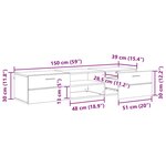 vidaXL Meuble TV Chêne sonoma 150 x 39 x 30 cm Bois d'ingénierie