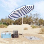 vidaXL Parasol de jardin polyester 170T Bleu et Blanc