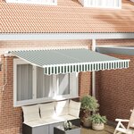 vidaXL Tissu de remplacement pour auvent pour cadre 3x2.5 m vert et blanc
