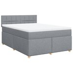 vidaXL Sommier à lattes de lit avec matelas Gris clair 140x200cm Tissu