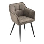 Lot de 2 chaises de salle à manger salon design moderne cuisine 81 x 57 x 53 cm taupe noir 03_0009610