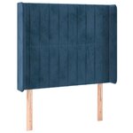 vidaXL Sommier à lattes de lit matelas LED Bleu foncé 90x190cm Velours