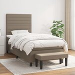 vidaXL Sommier à lattes de lit avec matelas Taupe 80x200 cm Tissu
