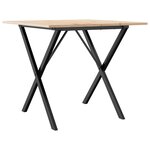vidaXL Table à manger cadre en X 90x90x75 cm bois de pin massif fonte