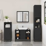vidaXL Ensemble de meubles salle de bain 2 Pièces noir bois d'ingénierie