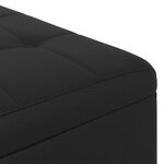 vidaXL Pouf de rangement avec coussin Noir 60 x 60 x 45 cm Simili cuir