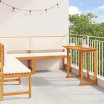 Set de jardin 4 pièces avec coussins en bois d'acacia