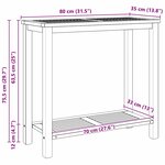 vidaXL Table console Marron 85 x 35 x 75 cm Bois de teck massif