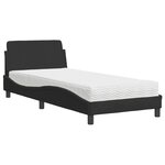 vidaXL Lit avec matelas Dover noir 90x200 cm velours