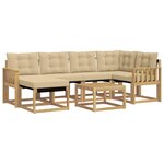 vidaXL Ensemble de canapés d'extérieur 7 pc Blanc et Beige