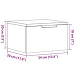 vidaXL Tables de chevet murales 2 Pièces vieux bois 34x30x20 cm
