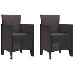 vidaXL Ensemble de salle à manger pour jardin 3 Pièces Marron Rattan Polt