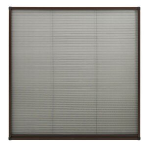 vidaXL Moustiquaire plissée pour fenêtre Aluminium Marron 120x120 cm