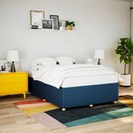 vidaXL Cadre de lit sans matelas bleu 140x190 cm tissu