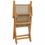 vidaXL Chaises de jardin pliantes lot de 6 beige rotin et bois massif