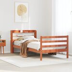 vidaXL Cadre de lit sans matelas cire marron 90x190 cm bois pin massif