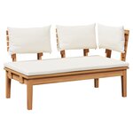 vidaXL Ensemble de banc de jardin en bois massif Teck