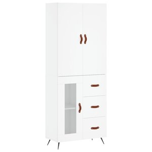 vidaXL Buffet haut Blanc 69 5x34x180 cm Bois d'ingénierie