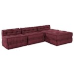 vidaXL Unité de canapé modulaire 4 Pièces Marron Tissu