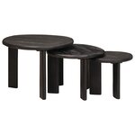 vidaXL Tables basses gigognes 3 Pièces Blanc Bois de mangue massif