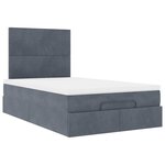 vidaXL Cadre de lit ottoman et matelas gris foncé 120x200 cm velours
