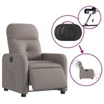 vidaXL Fauteuil inclinable électrique Taupe Tissu