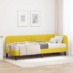 vidaXL Cadre de lit d'angle avec matelas Jaune 80 x 200 cm Velours