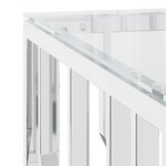 vidaXL Table basse 80x80x40 cm acier inoxydable et verre