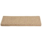 vidaXL Tapis d'escalier autocollants 15 Pièces 65x21x4 cm Sable