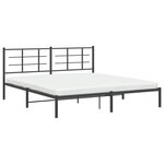 vidaXL Cadre de lit métal avec tête de lit noir 183x213 cm