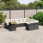 vidaXL Salon de jardin 10 Pièces avec coussins noir résine tressée