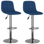 vidaXL Tabourets de bar lot de 2 bleu tissu