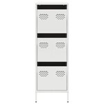 vidaXL Buffet haut blanc 39x35x103 5 cm acier