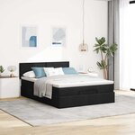 vidaXL Lit ottoman avec matelas noir 140x190 cm tissu