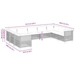 vidaXL Salon de jardin 9 Pièces avec coussins noir résine tressée