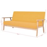 vidaXL Canapé à 3 places Tissu Jaune