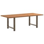 vidaXL Table à manger marron clair bois de chêne massif rectangulaire