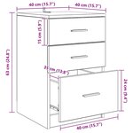 vidaXL Cabinet de chevet Bois ancien 40 x 40 x 63 cm Bois d'ingénierie