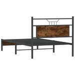 vidaXL Cadre de lit sans matelas chêne fumé 107x203 cm bois ingénierie