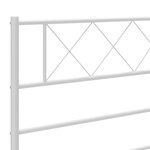 vidaXL Cadre de lit métal sans matelas et pied de lit blanc 140x190 cm