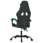 vidaXL Chaise de jeu Noir et vert Similicuir
