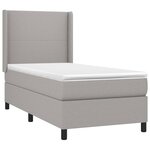 vidaXL Sommier à lattes de lit avec matelas Gris clair 100x200cm Tissu