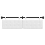 vidaXL Tête de lit suspendue Blanc Tissu