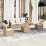 vidaXL Salon de jardin avec coussins 6 Pièces beige résine tressée