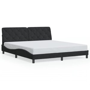vidaXL Cadre de lit sans matelas noir 180x200 cm velours