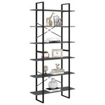 vidaXL Armoire haute Gris 100x30x210 cm Bois de pin solide