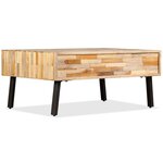 vidaXL Table basse Teck de récupération massif 90x65x40 cm